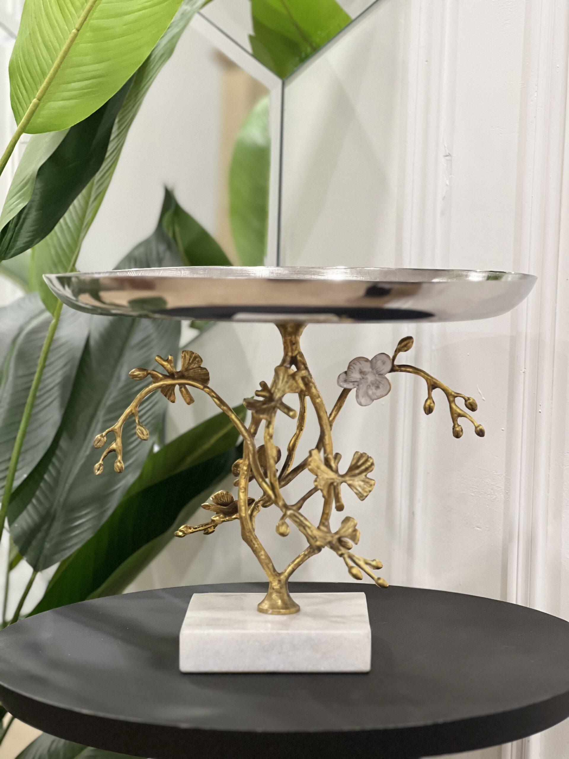 IMG_3871 Orchid Platter with Marble Base (Gold)
