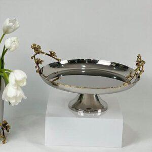 Jasmine-Cake-Stand-Platter-with-Base-Silver.jpg Jasmine 2-Piece Candle Holder Set