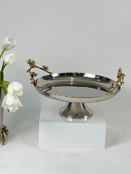 Jasmine-Cake-Stand-Platter-with-Base-Silver.jpg Jasmine Cake Stand/Platter with Base (Silver)