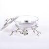 Jasmine Glass Bowl with Lid  (Nickel-Plated)