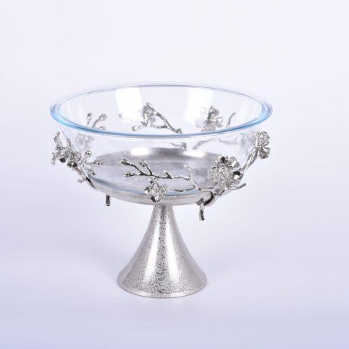 KNM_3504-scaled-1.jpeg Jasmine Glass Bowl with Stand (Nickel-Plated)