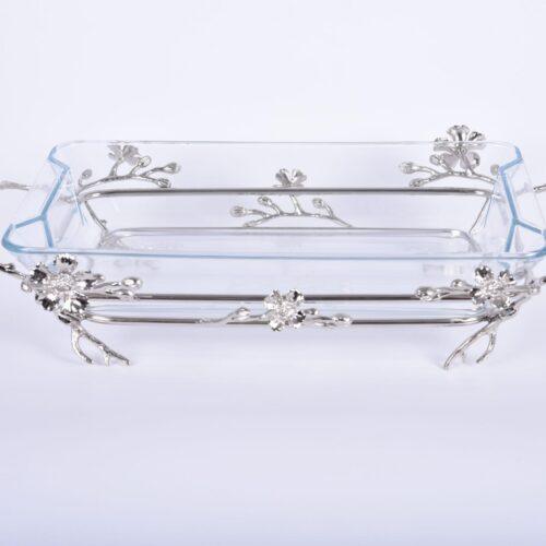 Jasmine Rec. Glass Dish (Nickel-Plated)