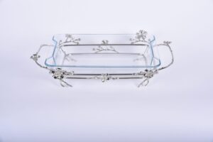 Jasmine Rec. Glass Dish (Nickel-Plated)