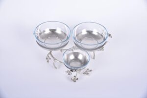 Jasmine 3-Section Glass Bowl (Nickel-Plated)