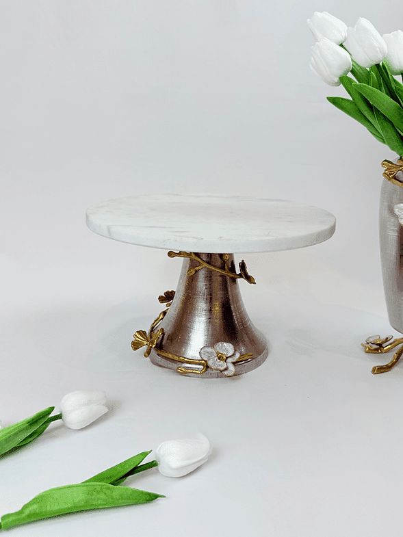 Marble Orchid Cake Stand