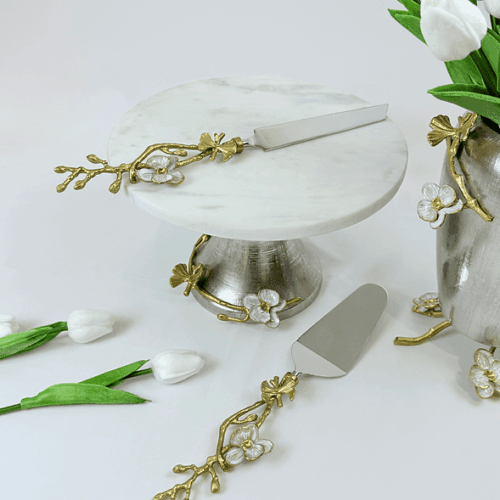 Marble Orchid Cake Stand