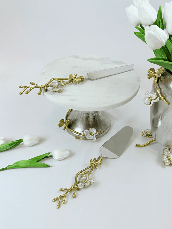 Marble Orchid Cake Stand