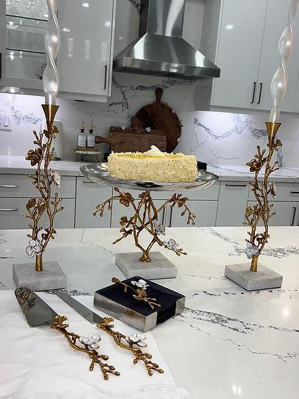 Orchid Candle Holder with Marble Base