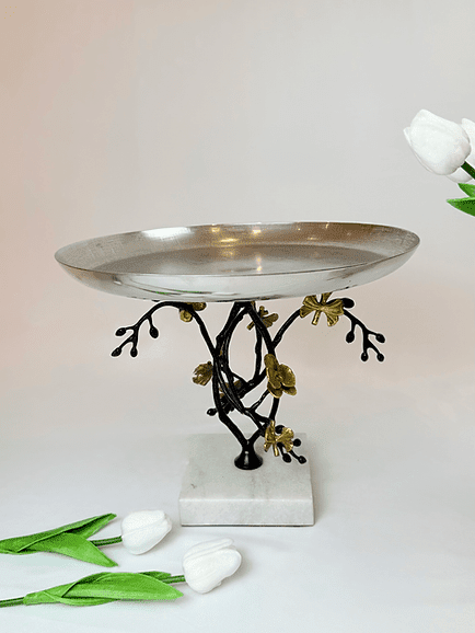 Orchid Platter with Marble Base
