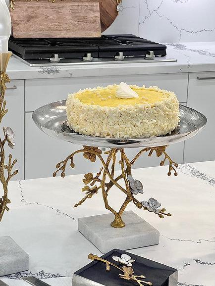 Orchid Platter with Marble Base