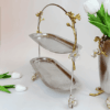 Orchid Two-Tier Oval Platter (Gold)
