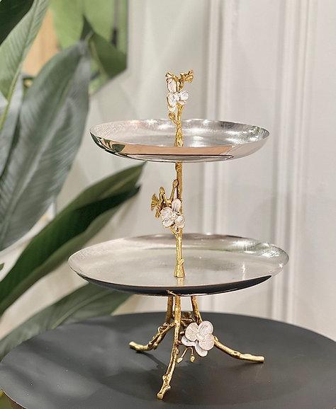 Two-Tier Orchid Platter (Gold)