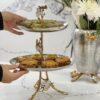 Two-Tier Orchid Platter (Gold)